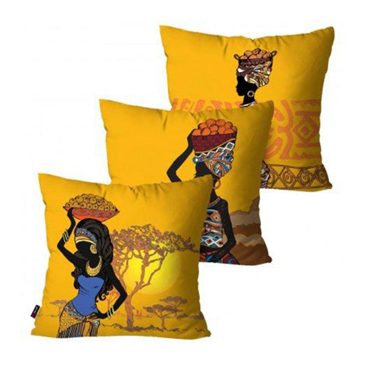 Yellow African Decorative Cushion Covers