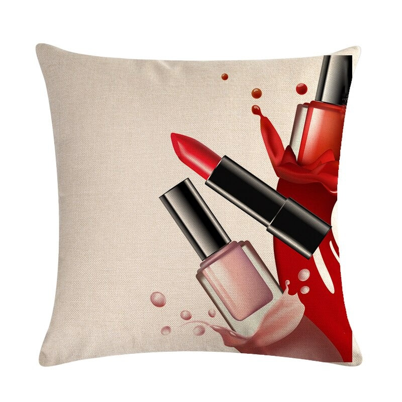 Flower Lipstick Bottle Makeup Cushion Covers