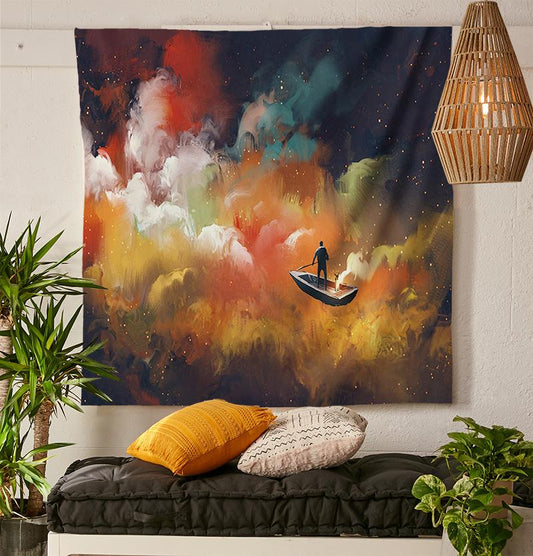 PAINTED ROWBOAT TAPESTRY