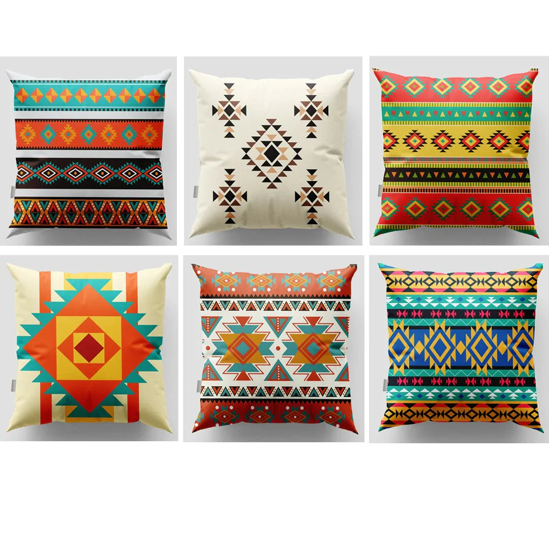 Western Throw Cushion Covers (Pack of 6)