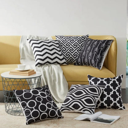 Geometric Canvas Indoor Pack of 6 (Black)