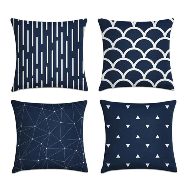 NAVY BLUE CUSHIONS COVERS (PACK OF 4)