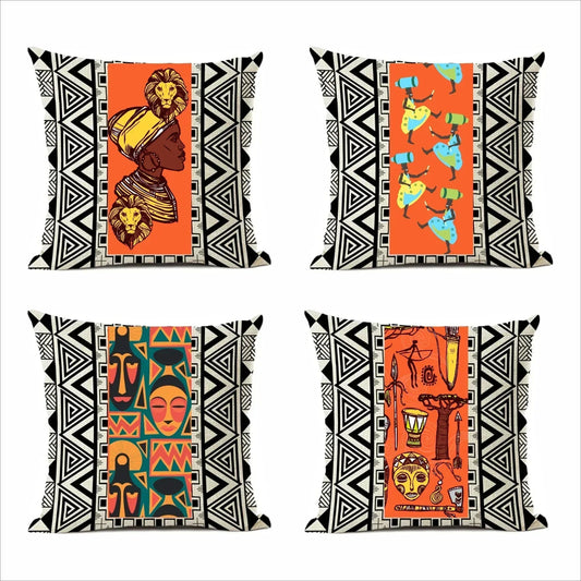 AFRICAN ETHNIC CUSHION COVERS (PACK OF 4)