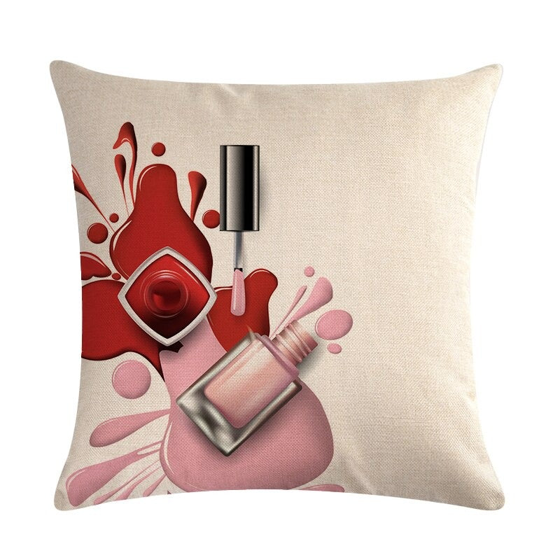 Flower Lipstick Bottle Makeup Cushion Covers