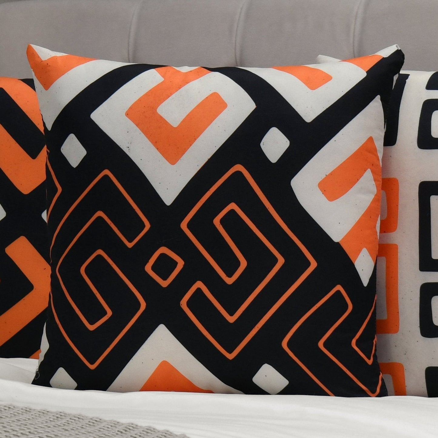 Orange Geometric Covers Pack of 4